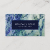 Grijs & Groen Marmeren Blauw Glitter Accent Visitekaartje (Voorkant)