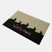 Grijs groen met konijnensilhouetten deurmat (Schuin)