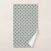 Grijs groen met polka stippen bad handdoek (Handdoek)