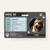 Grijs Groen Modern Dog ID Label: Eenvoudig en Stij Badge (Voorkant)