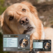 Grijs Groen Modern Dog ID Label: Eenvoudig en Stij Badge