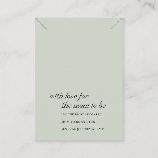 GRIJS GROEN MUM OM CADEAU KETTING DISPLAY KAART PLAATSKAARTJE (Voorkant)