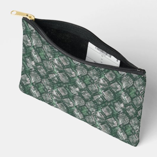 Grijs, groen namaakslangenleer. etui (Open)