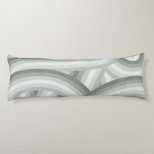 Grijs-Groen Retro Regenboog Strepen Patroon Lichaamskussen (Achterkant)