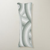 Grijs-Groen Retro Regenboog Strepen Patroon Lichaamskussen (Voorkant Verticaal)