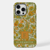 Grijs Groen Sinaasappel Geel Paisley iPhone Hoesje (Achterkant)