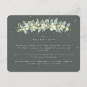 Grijs Groen Snowberry+Eucalyptus Garland Receptie Informatiekaartje (Voorkant)