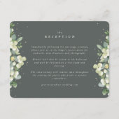 Grijs Groen Snowberry+Eucalyptus Rand Receptie Informatiekaartje (Voorkant)