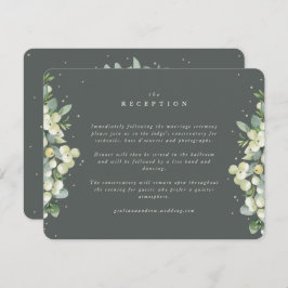 Grijs Groen Snowberry+Eucalyptus Rand Receptie Informatiekaartje