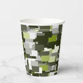 Grijs Groen Urban Camouflage Papieren Bekers (Achterkant)