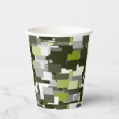 Grijs Groen Urban Camouflage Papieren Bekers (Voorkant)
