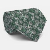 Grijs, groene imitatie slangenhuid. stropdas (Opgerold)