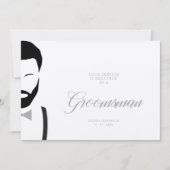 Grijs Groomsman Silhouette Eenvoudig huwelijksvoor (Voorkant)