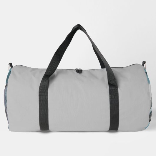 Grijs Grote Gym Bag Trend Abstracte Blauwe Oceaan Plunjezak (Achterkant)