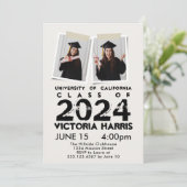 Grijs Grunge 2 Custom Photo Fun Afstuderen Kaart (Staand voorkant)