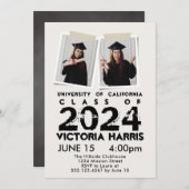 Grijs Grunge 2 Custom Photo Fun Afstuderen Kaart (Voorkant / Achterkant)