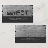 Grijs  Grunge Textuur Fitness Trainer Visitekaartje (Voorkant / Achterkant)