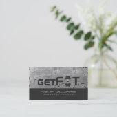 Grijs  Grunge Textuur Fitness Trainer Visitekaartje (Staand voorkant)