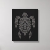 Grijs Haida Spirit Zee Schildpad op Zwart Canvas Afdruk (Voorkant)
