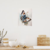 Grijs Hairstreak Butterfly Art Print Poster (Keuken)
