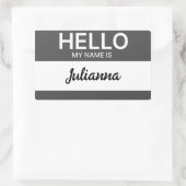 Grijs Hallo Mijn Naam is de markering van de Naam  Rechthoekige Sticker (Tas)