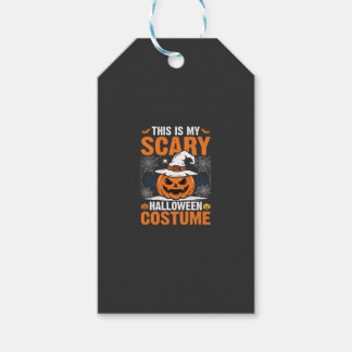 Grijs Halloween Kostuum Pompoen Heksenhoed Ontwerp Cadeaulabel