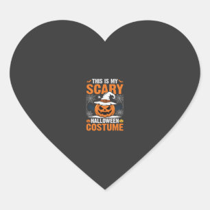 Grijs Halloween Kostuum Pompoen Heksenhoed Ontwerp Hart Sticker