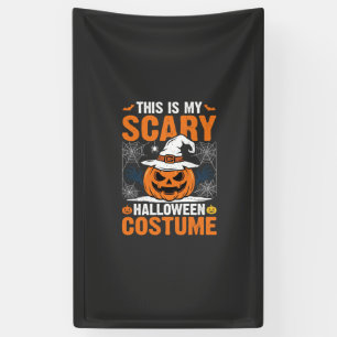 Grijs Halloween Kostuum Pompoen Heksenhoed Ontwerp Spandoek