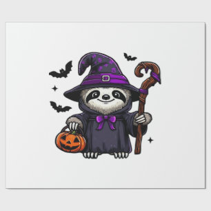 Grijs Halloween Luiaard Heksenhoed Kostuum Griezel Cadeaupapier