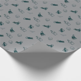 Grijs - Halloween Patroon Gift Wrap 💀 Cadeaupapier