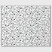 Grijs Halloween spookpatroon Cadeaupapier (Vlak)