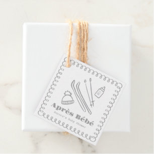 Grijs handgetekend après bébé Baby shower Bedankjes Labels