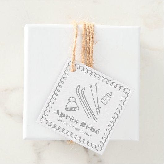 Grijs handgetekend après bébé Baby shower Bedankjes Labels (In situ)