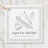 Grijs handgetekend après bébé Baby shower Bedankjes Labels (Voorkant)