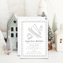 Grijs handgetekend après bébé Baby shower