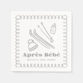 Grijs handgetekend après bébé Baby shower Servet (Voorkant)