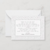 Grijs handgetekende après bébé Baby shower Bedankt Notitiekaartje (Achterkant)