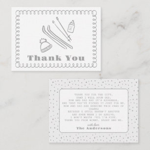 Grijs handgetekende après bébé Baby shower Bedankt Notitiekaartje