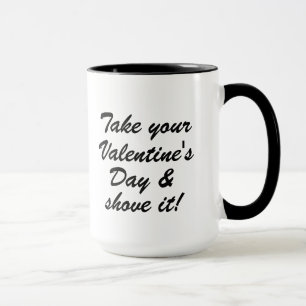 Grijs Hart Anti-Valentijn aangepaste mok