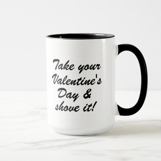 Grijs Hart Anti-Valentijn aangepaste mok (Rechts)