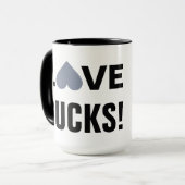 Grijs Hart Anti-Valentijn aangepaste mok (Voorkant links)