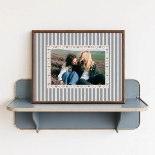 Grijs Hart Foto Poster - Aangepast Cadeau