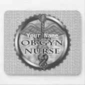 Grijs hart ObGyn Nurse Muismat (Voorkant)