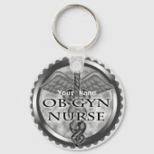 Grijs hart ObGyn Nurse Sleutelhanger (Voorkant)