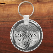 Grijs hart ObGyn Nurse Sleutelhanger (Voorkant)