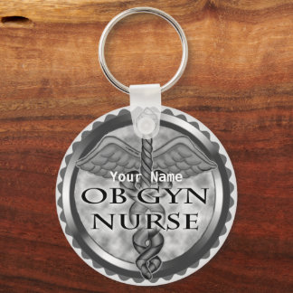 Grijs hart ObGyn Nurse Sleutelhanger