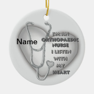 Grijs Hart Orthopedisch Verpleegkundige Keramisch Ornament