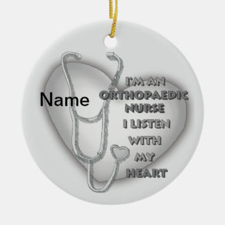Grijs Hart Orthopedisch Verpleegkundige Keramisch Ornament
