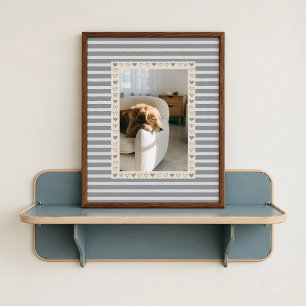 Grijs Hart Rand Poster - Aangepast Foto Cadeau