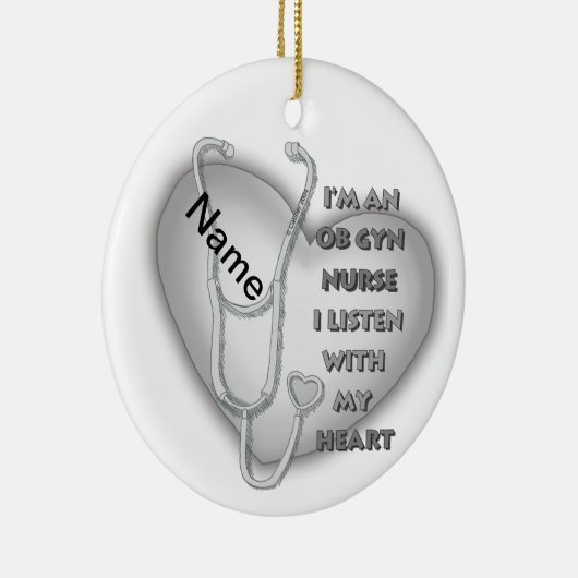 Grijs Hart van Gyn Nurse Keramisch Ornament (Rechts)